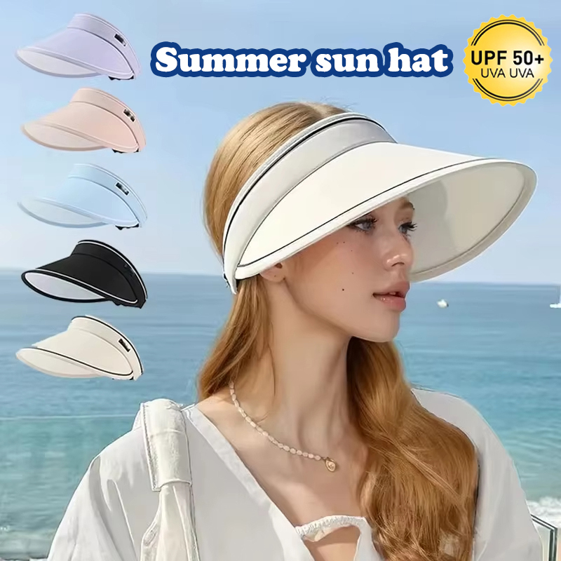 2025Trendy Ice Silk Sun Hat with Wide Brim and Open Top Design UPF 50+ UV Shield Foldable and Breathable Ideal for Summer Hiking