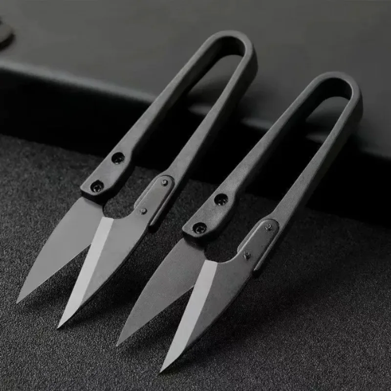 1Pc U자형 가위 검정색 휴대용 미니 공예 가위 수공예 DIY 산업용 일상 사용을 위한 다기능
