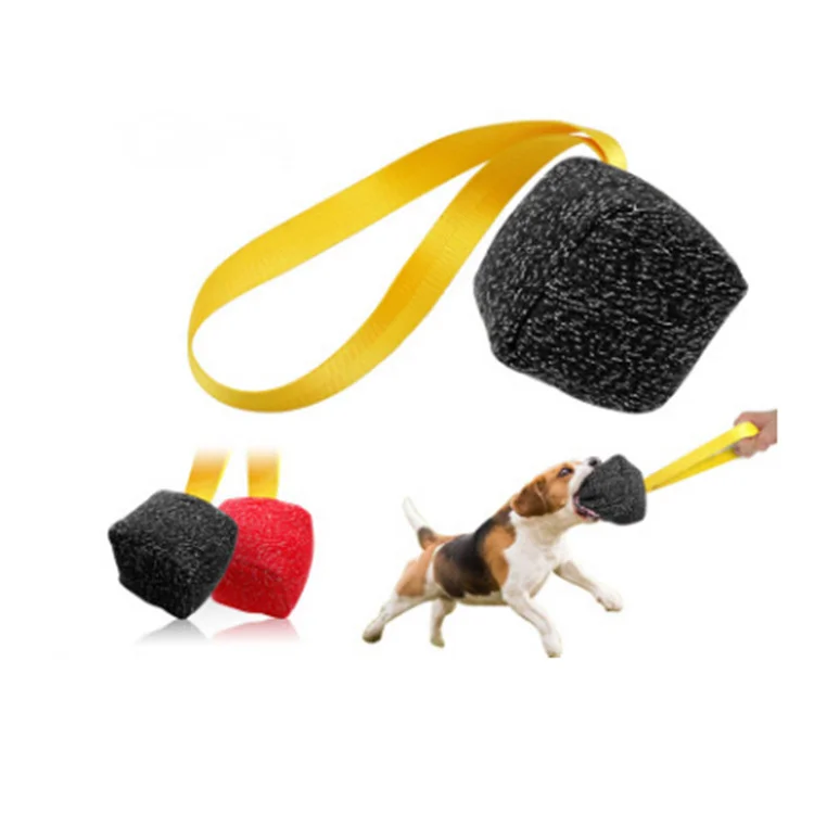 Pet Dog Toys Thick Hemp Dog Ball Toy Large Dogs Bite Training Tugs Pillow Nylon Rope Handle Pet Chewing Ball Toy Durable