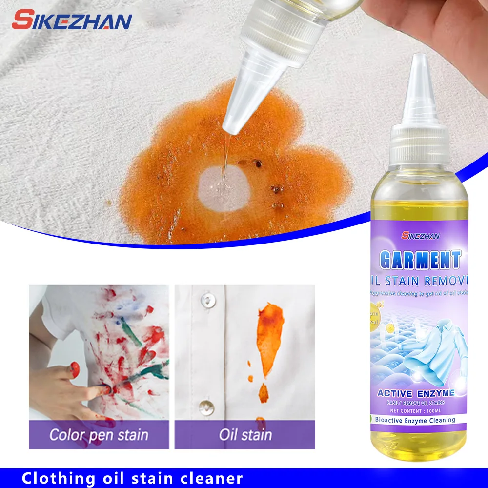Laundry Stain Remover,Active Enzyme Clothing Stain Remover, Clothes Remover for Clothes,Clothes Oil Remover SIKEZHAN