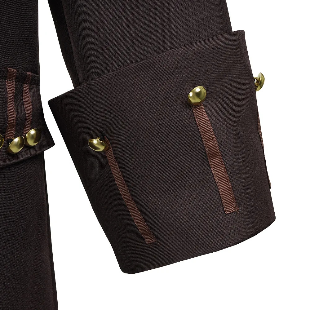 Costume da Capitano Jack Sparrow per Uomo, Uniforme da Pirata, Set Completo per Carnevale dei Caraibi, Outfit Jack Sparrow - immagine 6