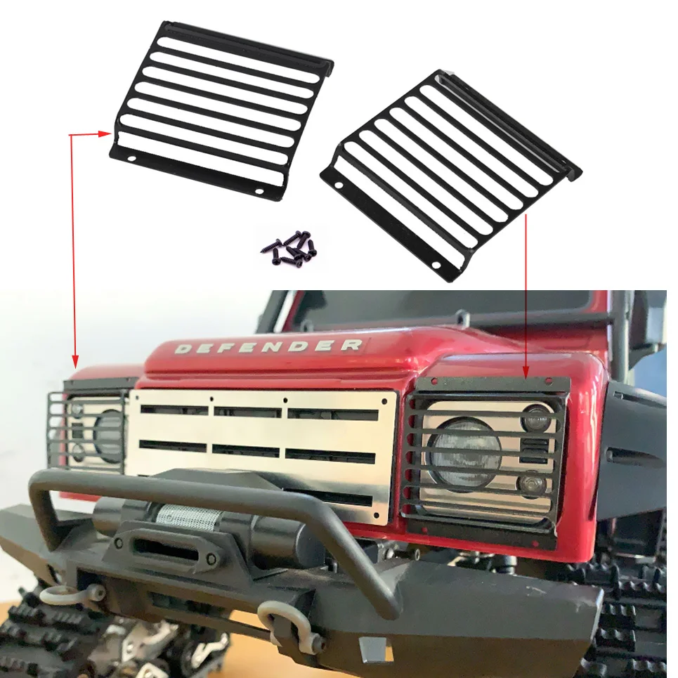 

2PCS Metal Front Lamp Guards Headlight Cover Guard Grille for Traxxas TRX4 TRX-4 1/10 RC Crawler Car