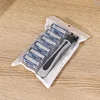 (1 Shaver Holder+6 Replacement Heads) 6-Layers Blade Manual Shaver Safety Razor For Men Barber Shaving Tool Body Hair Removal 4