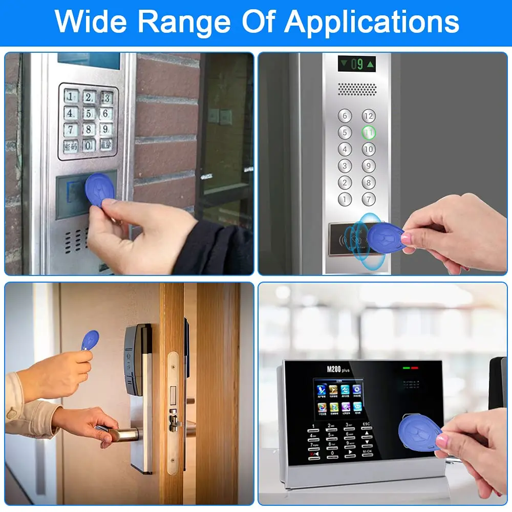 50Pcs 125 Khz Proximity ID Card RFID Keyfob Access Control Key for Door Entry Access Control System TK4100 6