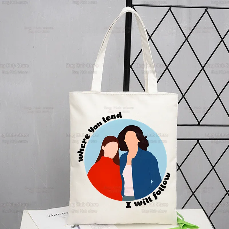 Gilmore-Bolso de lona con estampado Simple para niรฑa, bolsa de compras con diseรฑo de Luke\'s Diner, cafรฉ, informal, Pacakge
