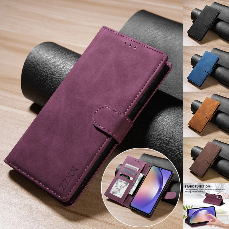 Magnetic frame flip wallet case leather for Samsung Galaxy A03 A04s A12 A13 A14 A23 A31 A32 A33 A34 A51 A52 A53 A54 A71