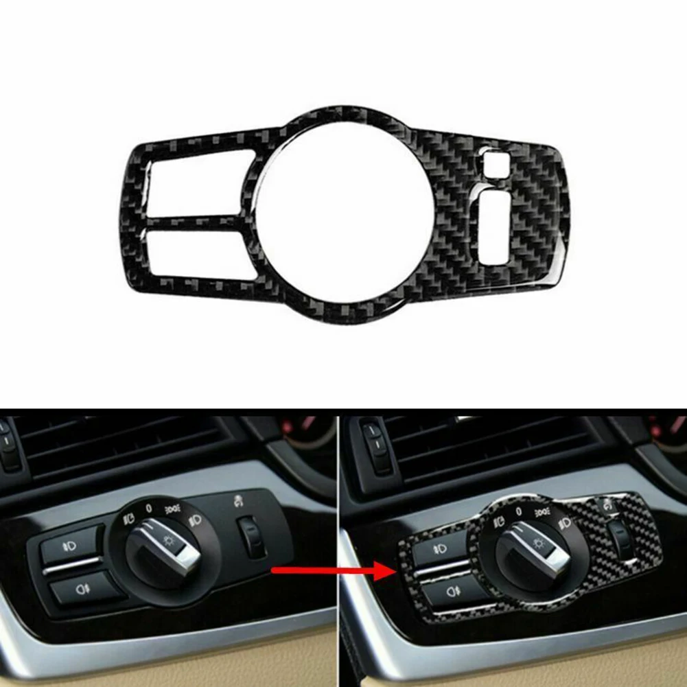 Car Headlight Switch Panel Cover Sticker Carbon Fiber Switch Panel Trim