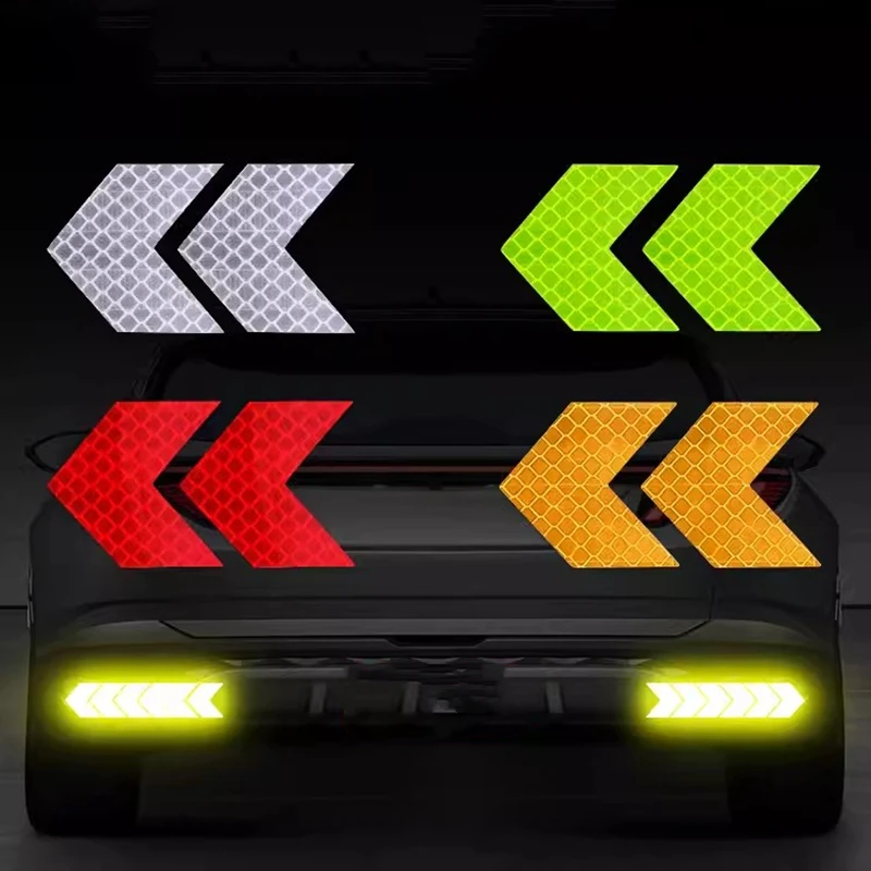 10pcs Safety Warning Reflective Stickers Secure Reflective Car Bumper Stickers Arrow Sticker fluorescent stickers
