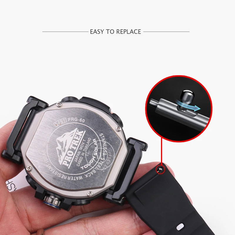 Men's Waterproof Silicone Sports Watch Strap - 23mm Premium Wristband Replacement