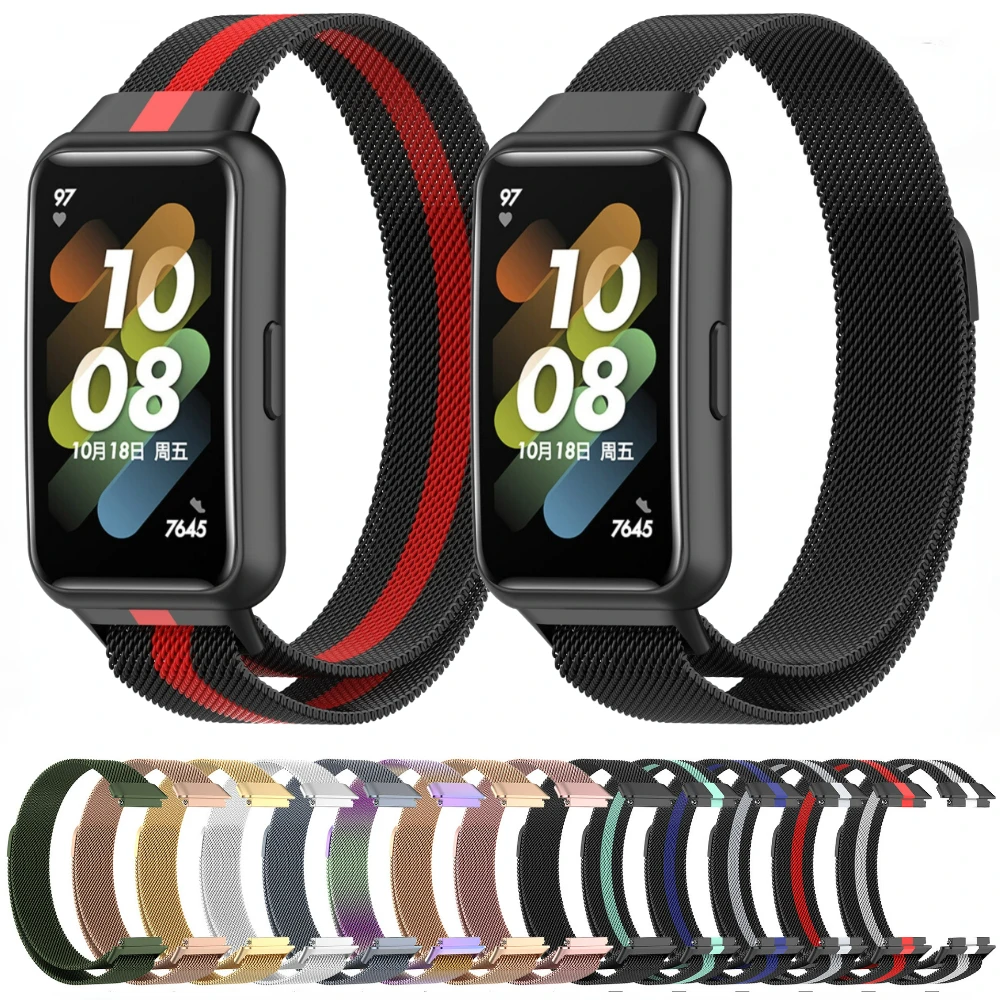 

Milanese Loop Strap for Huawei Band 7 Strap Magnetic Bracelet Wristband for Huawei Band 7 Smart Watch Replacement Accessories