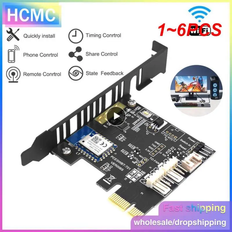 

1 ~ 6 шт. переключатель питания Tuya Wifi для ПК переключатель сброса 1X PCIE карта для Destop компьютера APP пульт дистанционного управления Поддержка Alexa Home