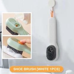 Deluxe Liquid Shoe Cleaning Brush with Built-In Soap Dispenser (White 1 Piece)