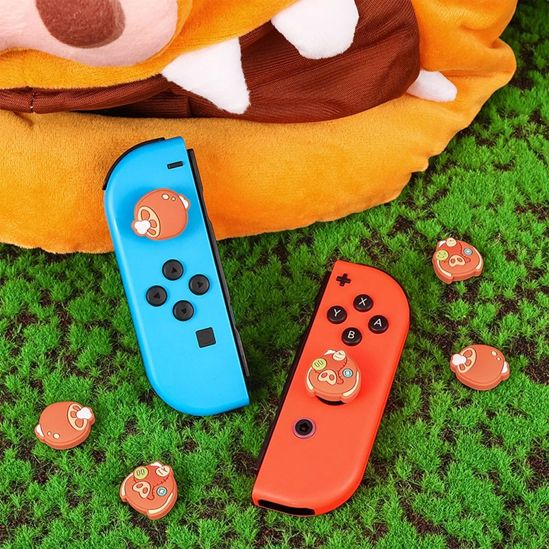 Game Bok Pig Silicone Thumb Stick Grip Cap Joystick Cover Per Switch Ns Oled/Lite Joy-Con Controller Thumbstick Case Protector