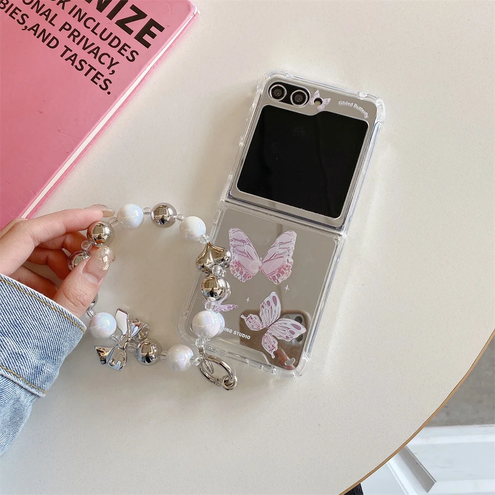 Charming Cartoon Butterfly Bracelet Mirror Wrist Chain Cover