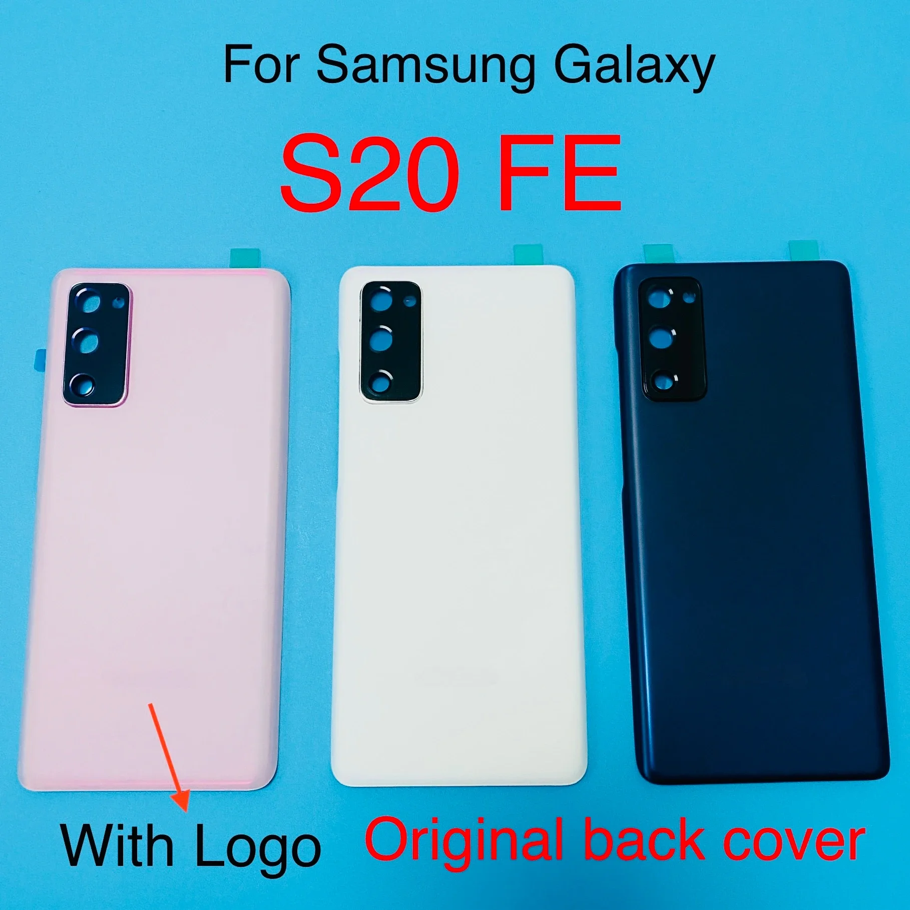 Для SAMSUNG Galaxy S20 FE 5G стеклянная крышка задней крышки телефона Крышка батарейного отсека задняя крышка корпуса панель S20fe 4G G780F объектив камеры