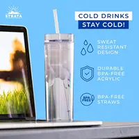 12-Pack Clear Double-Wall Acrylic Tumblers with Lids, Straws, and Cleaner | 16oz Reusable Cups for Cold & Hot Drinks 5