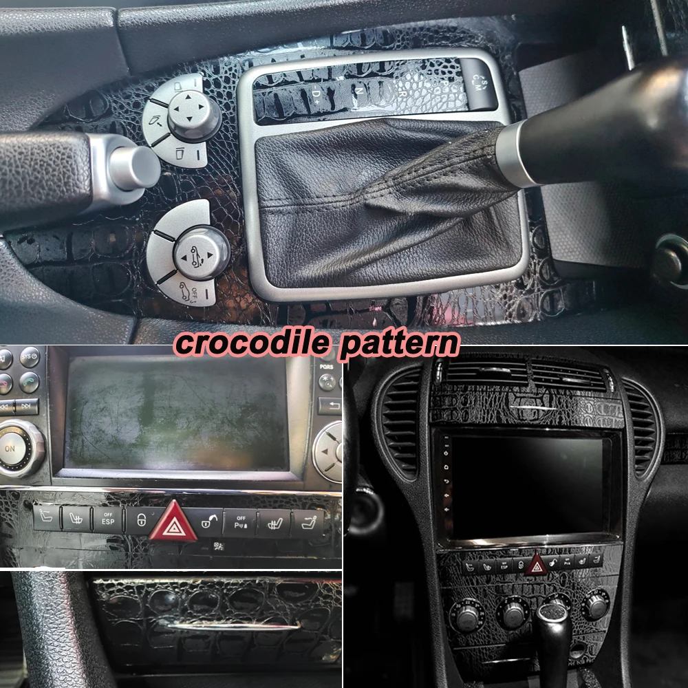 De Fibra De Carbono Interior Do Carro Centro Console Adesivo, Mudança de Cor Moldagem Decalques, Mercedes SLK R170 R171 2004-2010, Car-Styling