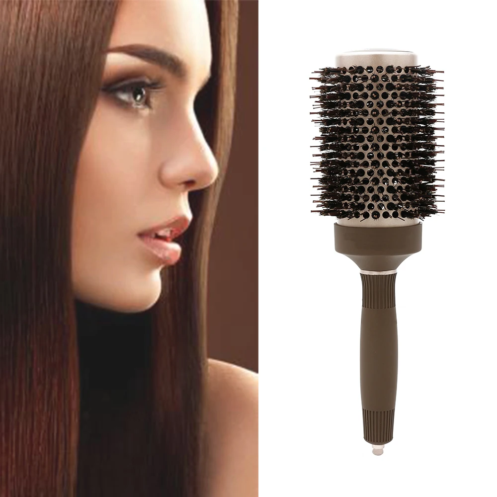 New Nano Technology Ionic Ceramic Hair Aluminum Brush Boar Bristle Hair Curly Comb Round Brushes For Hairdressing Salon 6