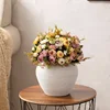 Home Minimalist Ceramic Vase, Countertop Solid Color Creative Japanese Dried Flowers Hydroponic Vase Ornament 4