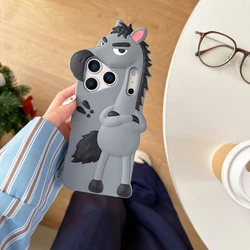 Adorable 3D Unicorn Silicone Shockproof Phone Case - Cartoon Design - iPhone 12 Pro Max (Gray)