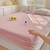 Velvet Fitted Sheet for Winter Bedsheet Plaid Style Bed Cover Skin-friendly Mattress Protector sabanas para cama (No Pillowcase) 3