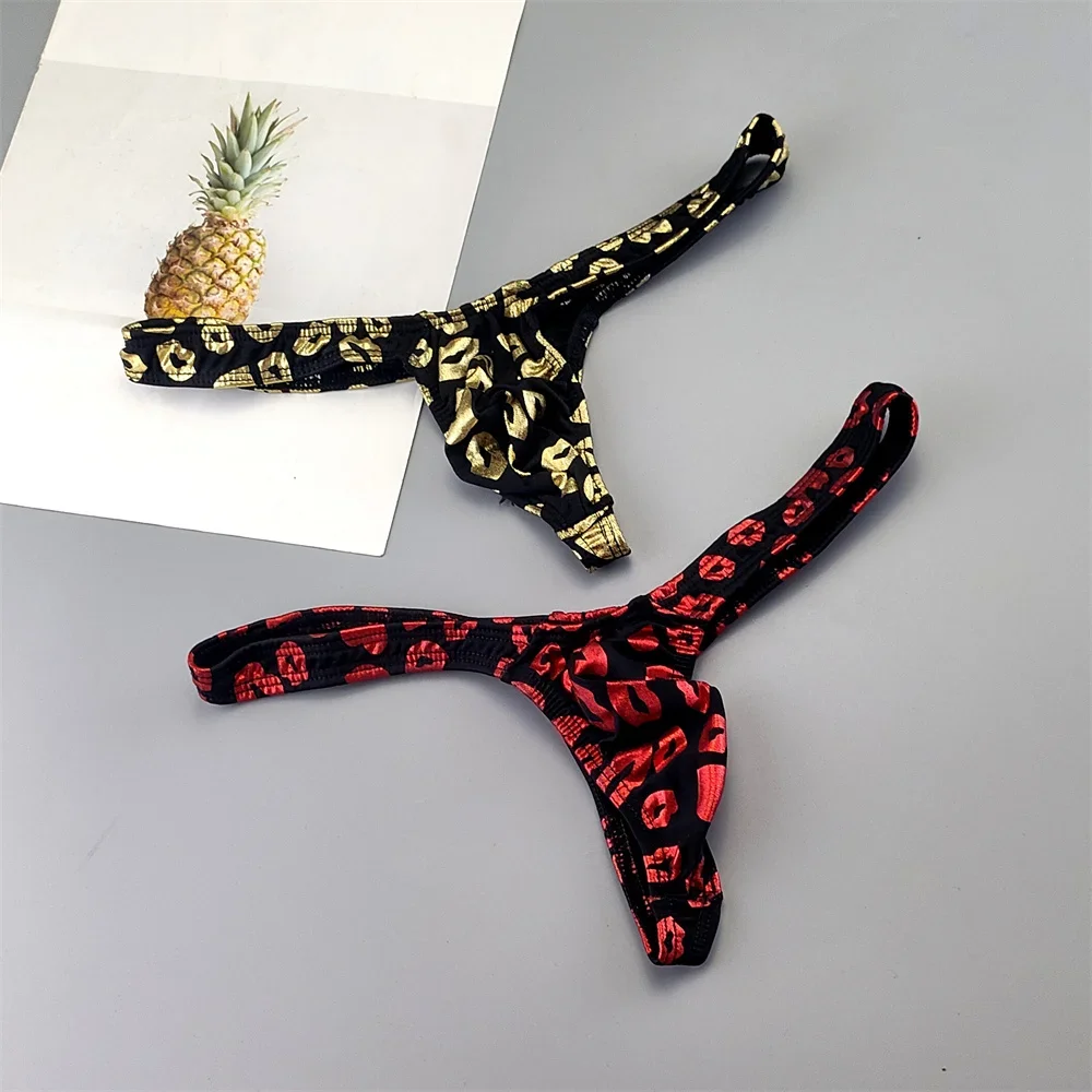 Sexy Printed Lips/Flowers/Camouflage Underwear for Men Mini Panties Penis Pouch String Low Waist Bikini Hombre Lingerie