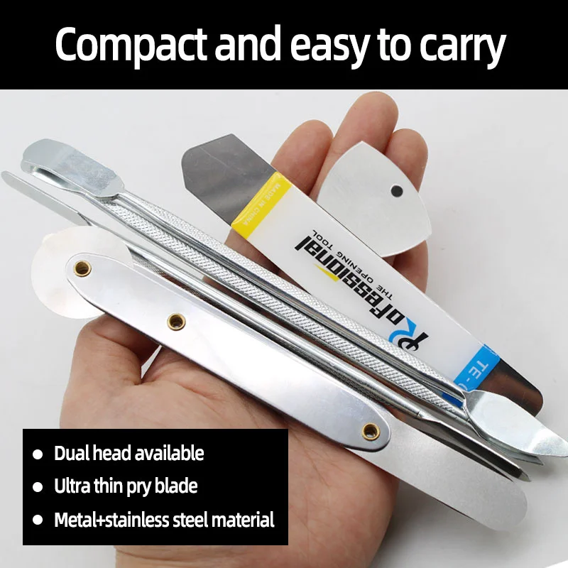 7-Piece Professional Mobile Device Repair Tool Kit – Stainless Steel Roller Pry Bar, Metal Spudger & Pry Bar Set