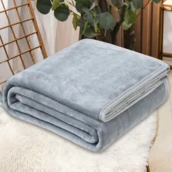 Luxurious Fleece Throw Blanket - Extra Soft, Warm, and Lightweight Plush Microfiber - 70X100cm (Light Gray)
