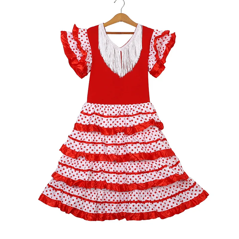 Nouvelles filles belle robe de Flamenco espagnole Costume filles