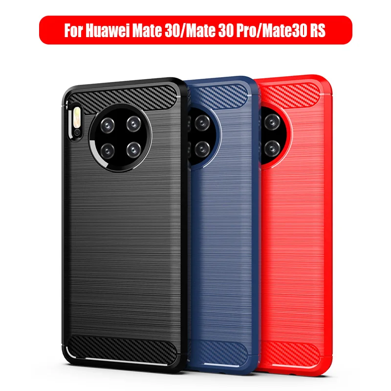 

Чехол для Huawei Mate 30/Mate 30Pro/Mate 30RS, мягкий силиконовый чехол из ТПУ, черный, синий, красный
