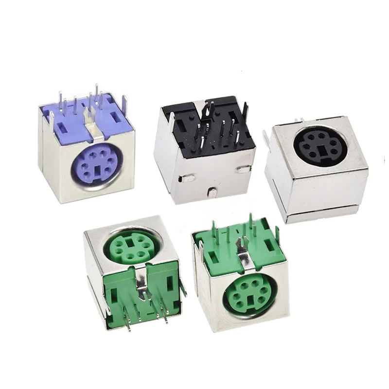 Per Presa Per Tastiera Ps2 Ps-2 Connettore Jack Femmina A 6 Pin Su Pcb Ps2 6 P Presa Per Mouse Verde/Viola/Nero Prese Ps2