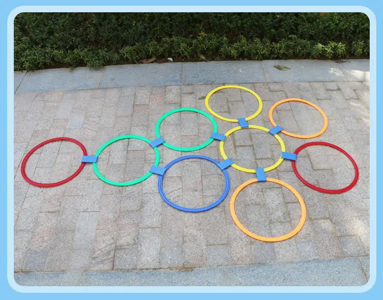 Hopscotch Ring Game Círculo De Jogo De Amarelinha Infantil, 10 Círculos E  10 Botões Podem Ser Montados Em Will, Divertido Jogo De Piso (Size : 28cm)