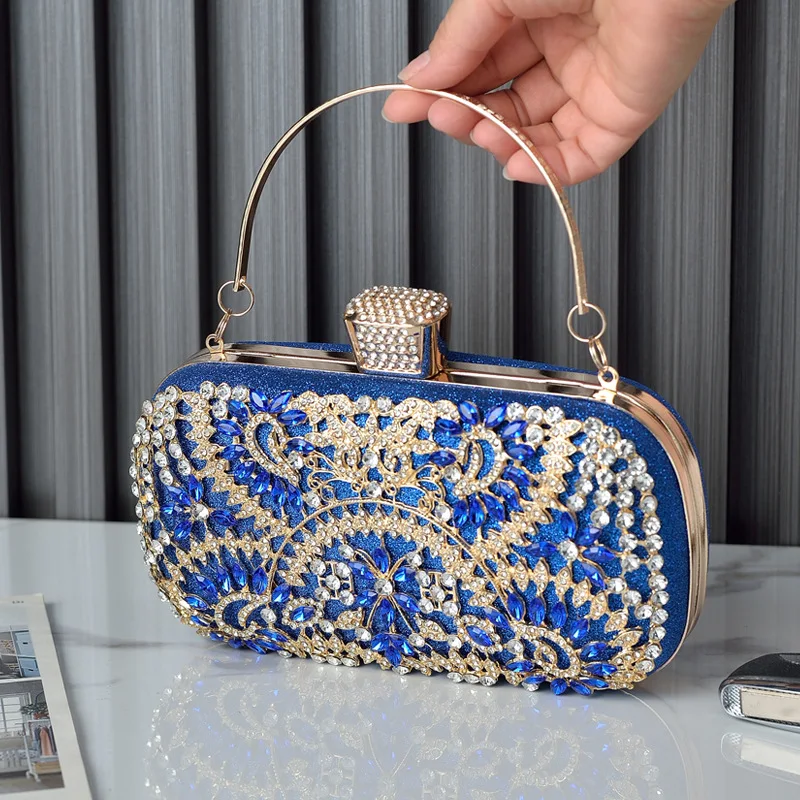 2023 Dimaond Flowers Evening Bags Wedding Dinner Purse With Chain Mini Party Banquet Wallets Women Shoulder Bags Drop Shipping