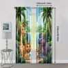 2pcs, Contemporary Curtains Jungle Safari Polyester Woven (without rod) Festive for Living Room, Bedroom, Kitchen, Dining 4