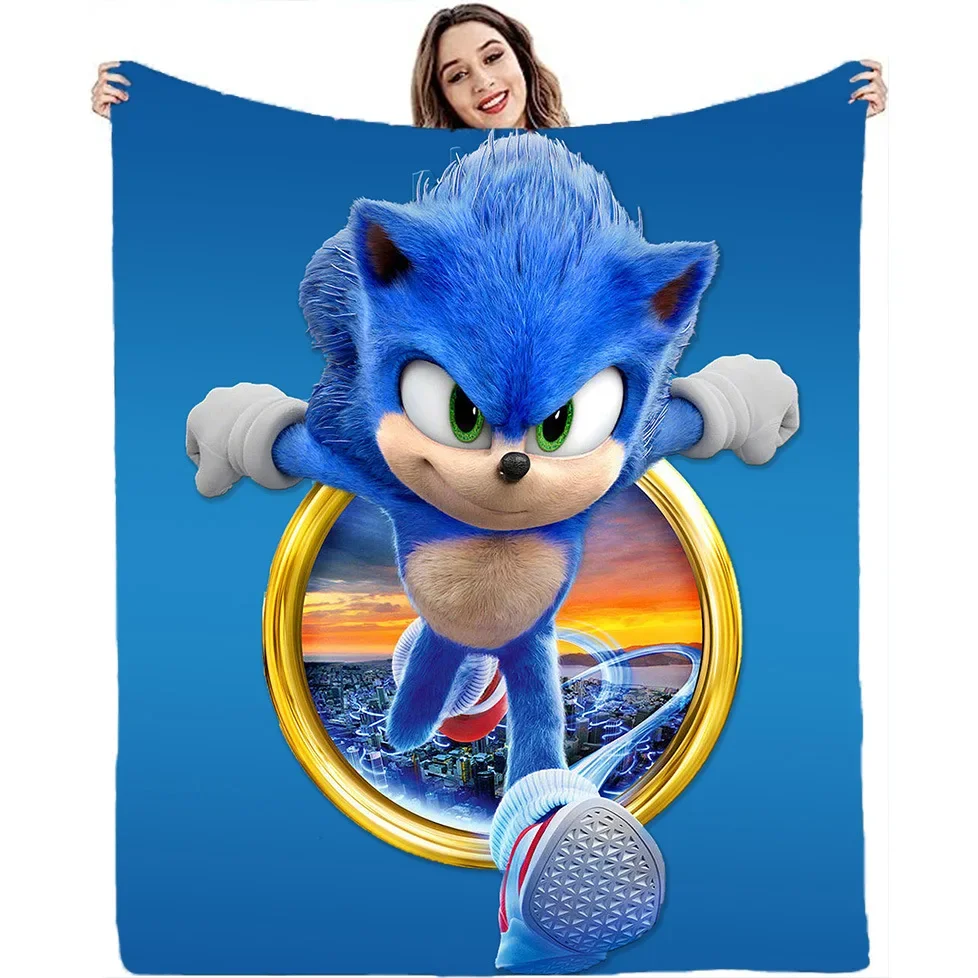 

Sonic Flannel Blanket Digitally Printed Lunch Break Throw Blanket Office Air Conditioning Blanket Sofa Throw