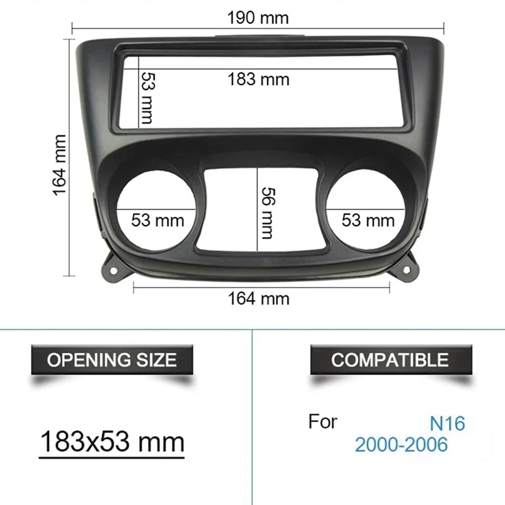 Single Din Car Radio Fascia Frame Stereo CD DVD Player Panel Bezel Adapter Cover for Nissan Almera Sentra N16 2000-2006