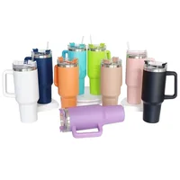 40oz Mug Tumbler With Handle Insulated Tumbler With Lids Straw Stainless Steel Coffee Tumbler Termos Cup for Travel Thermal Mug 6
