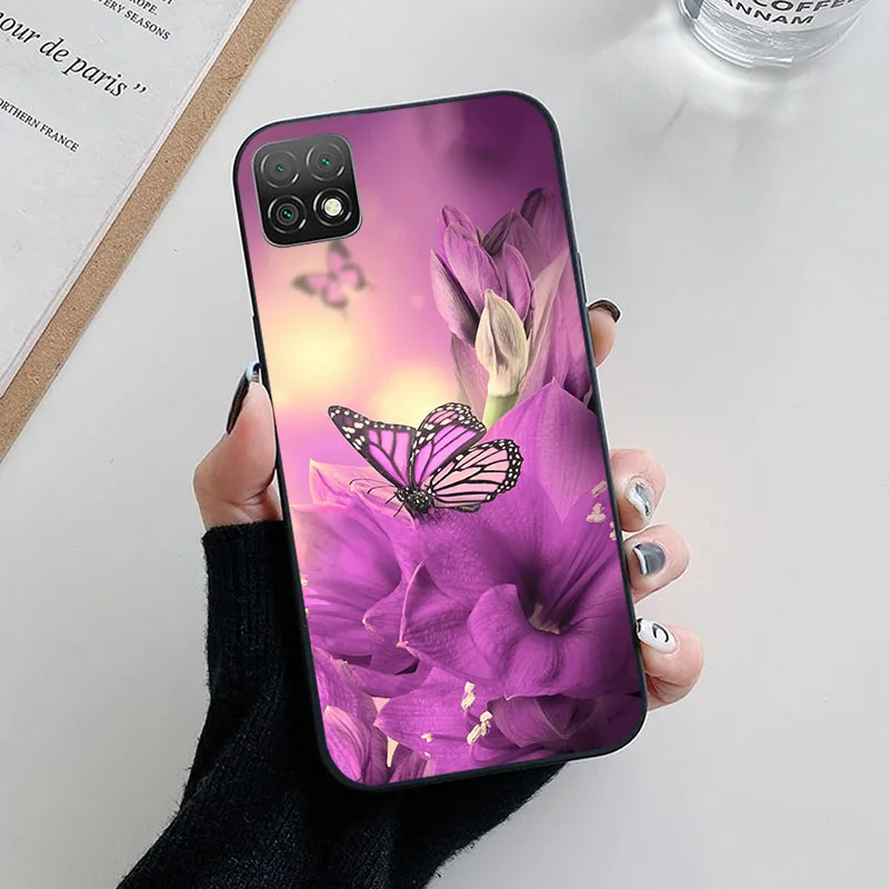 Elegant Black Soft TPU Silicone Protective Case - Lovely Painted Design