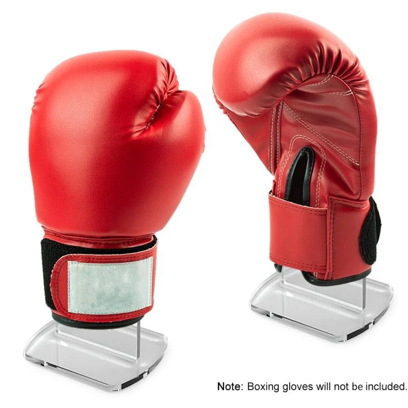 2 Pcs/Set Clear Acrylic Boxing Gloves Display Rack for Home Store Vertical Storage Stands Sports Glove Holders Desktop Organizer 4