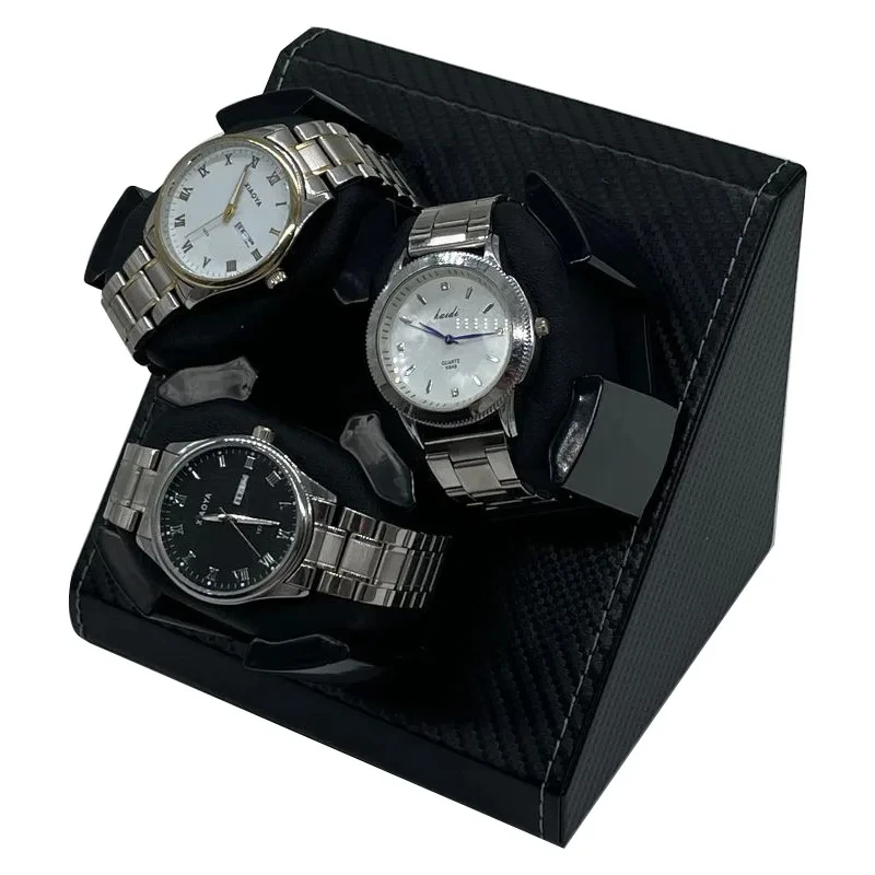 Watch Winder Watch Winder for Automatic Watches Automatic Winder for 3 Watches 2 Rotation Modes PU Clock Storage Case Memory Cotton