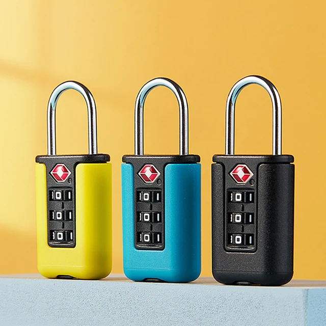 Customs Code Lock for Travel Luggage Password Changeable Black Lock Contrast Design Padlock 3 Digit Combination Lock 1