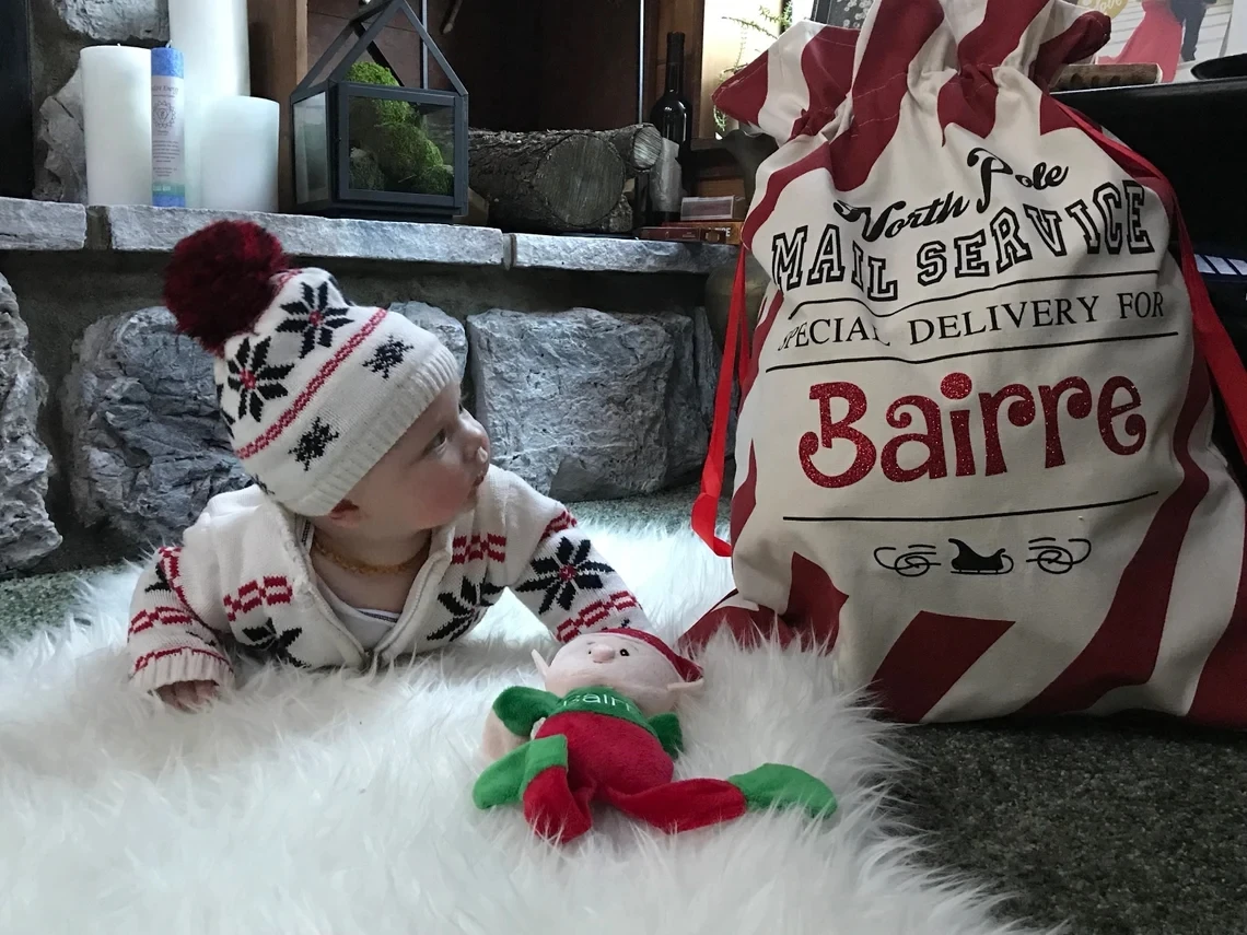 PERSONALIZED SANTA SACK Candy Cane Canvas Sack Santa Claus Bag Children's Christmas Gift Snack Bag christmas gift bags,christmas candy packaging