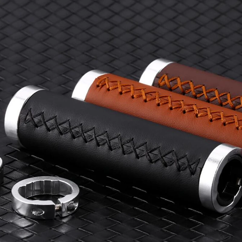 

Mountain Bike Handle Grip Fibre Leather Locking Ring Shock-absorbing And Skid-ResistantSecondary Handle Cover G909