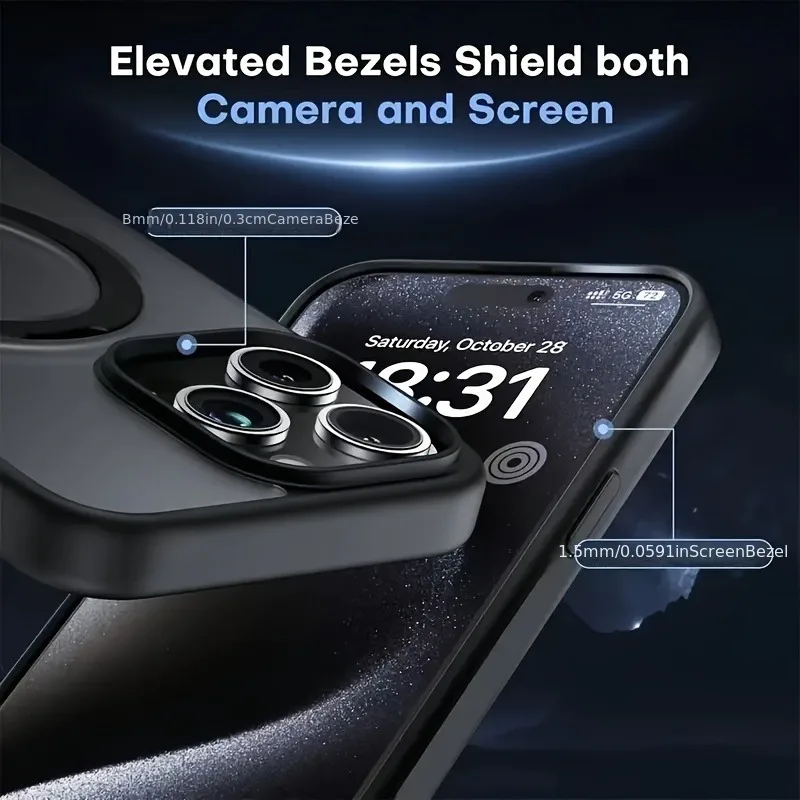 Luxury Magnetic Holder Armor Shockproof Wireless Charging Phone Case for thumbnail 6