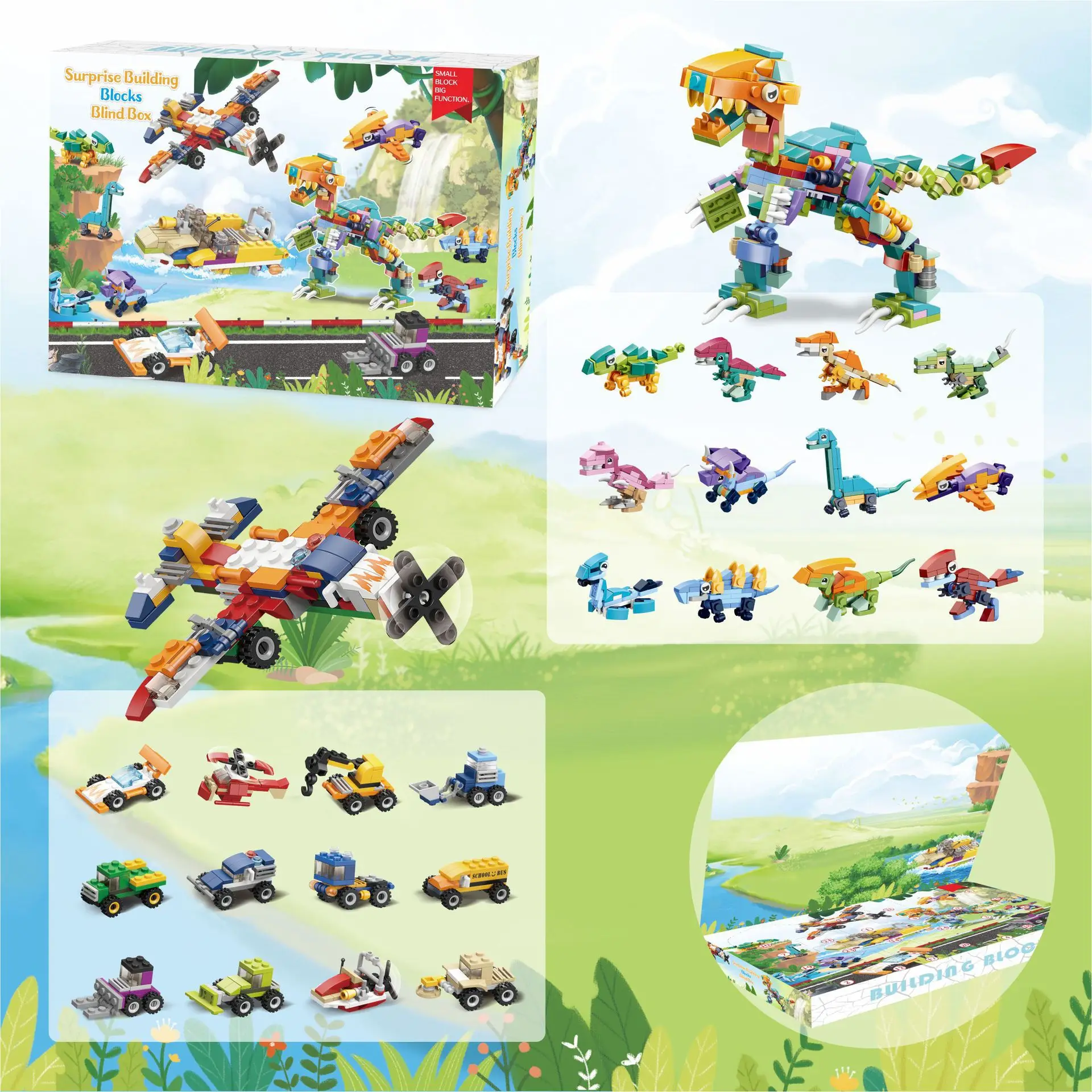 Christmas Countdown Calendar Building Blocks Christmas Advent Calendar Box Toy for Kids Animal Insects DIY Building Bricks Model Xmas Gift