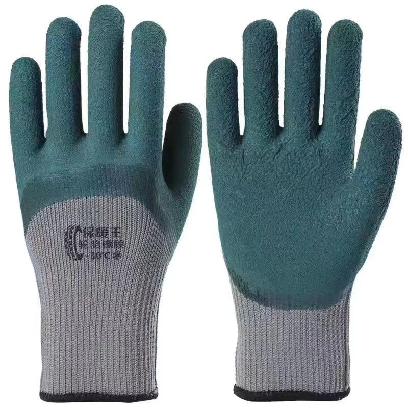 Description Picture 2 of item1 Pair Winter Thickened Velvet Tyre Rubber Wear-resistant Non-slip Garden Site Work Gloves