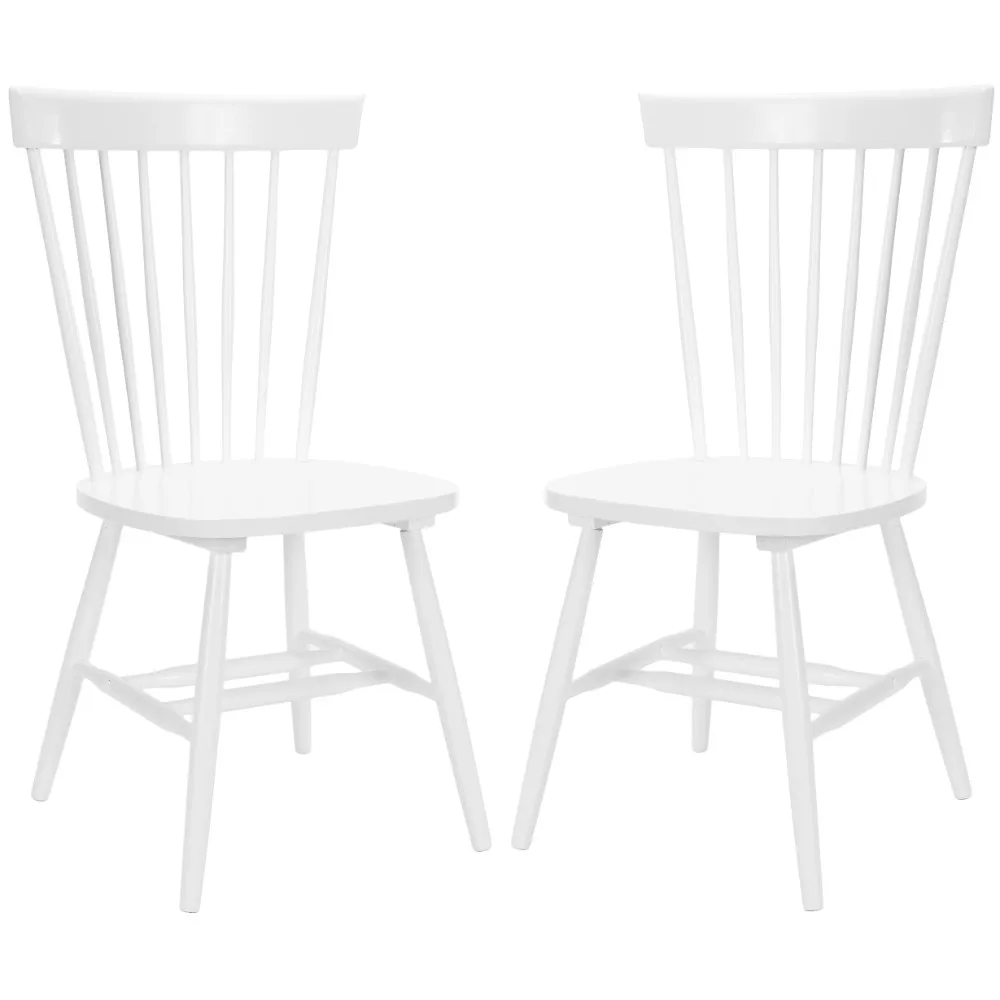 

Safavieh Dining Chair, Set of 2, White Chairs Dining Room 21.00 X 20.50 X 36.00 Inches Malaysian Oak, Lacquer, Plastic, Rubber