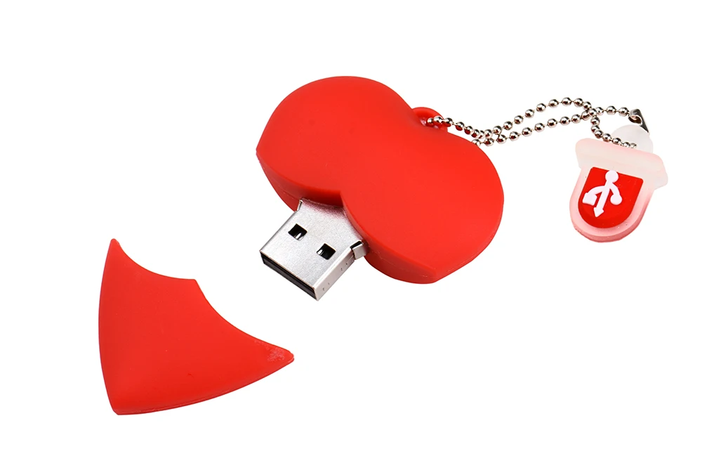 Cartoon Red love Flash Drive 64 GB Pen Drive USB 2.0 Memory Stick 32 GB Portachiavi regalo U Disk Regali di nozze 16 GB 8 GB 4 GB_voghion.com