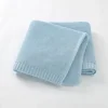 Cotton Knitted Blanket Personalized Embroidered Name Baby Boy Baby Girl Soft Blanket Baby Shower Breathable Stroller Blanket 2