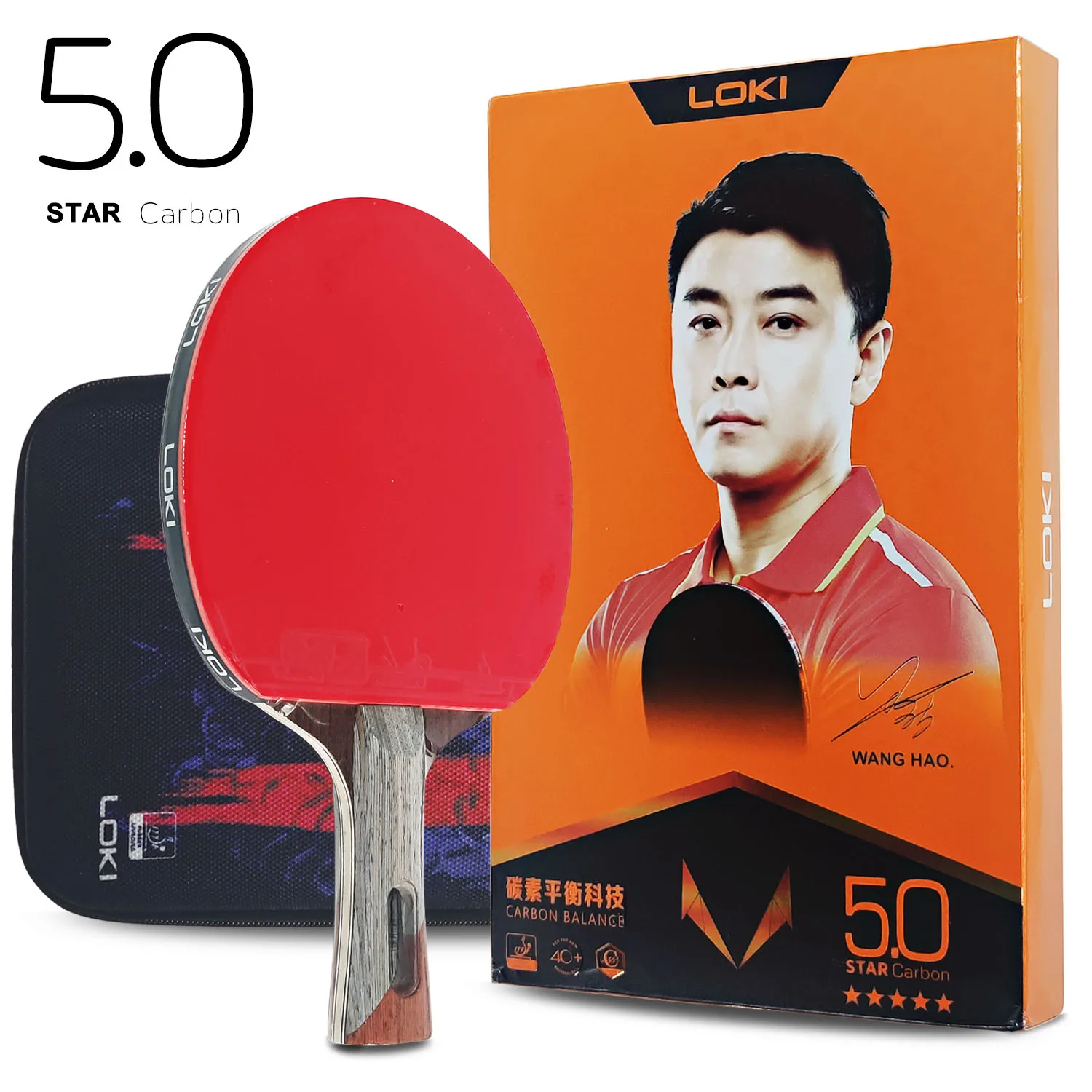 Table Tennis Racket Loki RXTON R-Series 5/6/7 Star Carbon Balance Offensive Ping Pong Racket Professional Hollow Handle